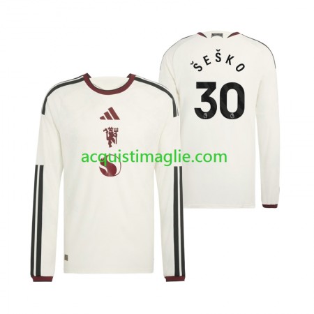 Divisa di Calcio Manchester United Benjamin Sesko 30 Terza 2026/2027 Manica Lunga
